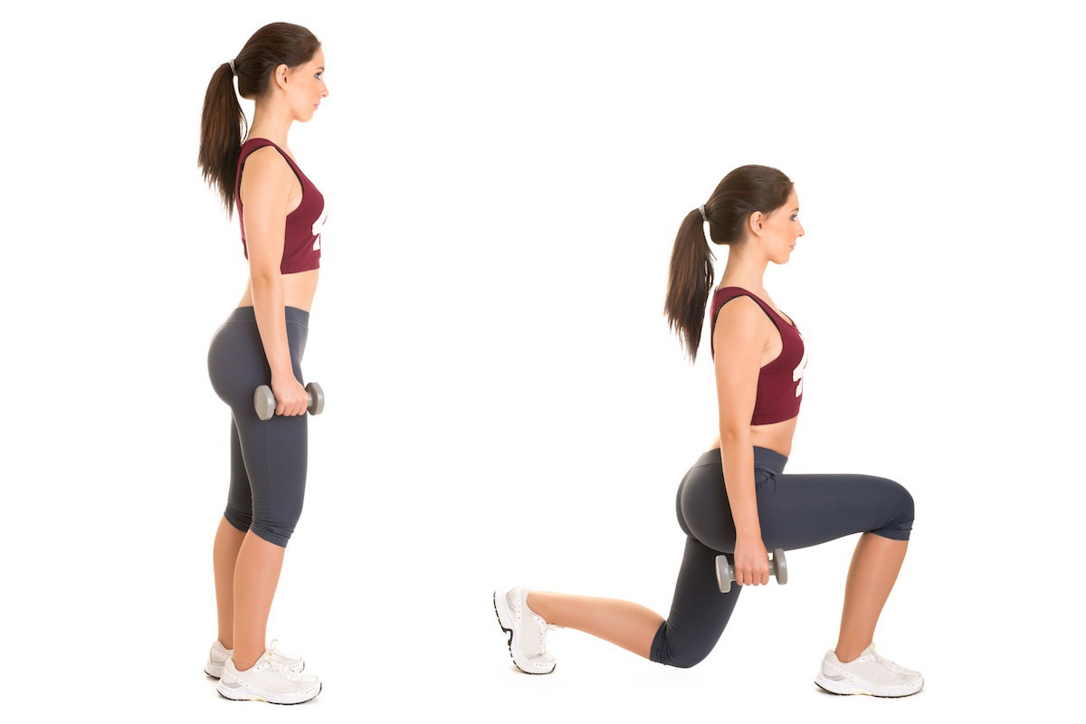Bài tập squat cố định lưng lunge squat