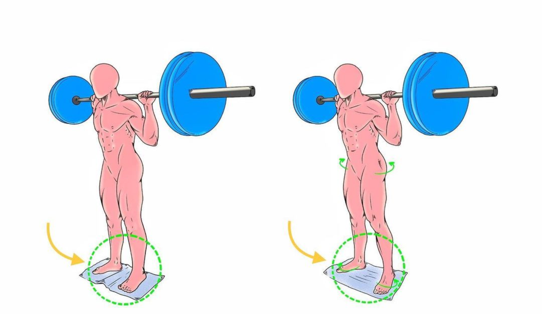 Siết mông để thực hiện khóa hông đúng cách khi squat
